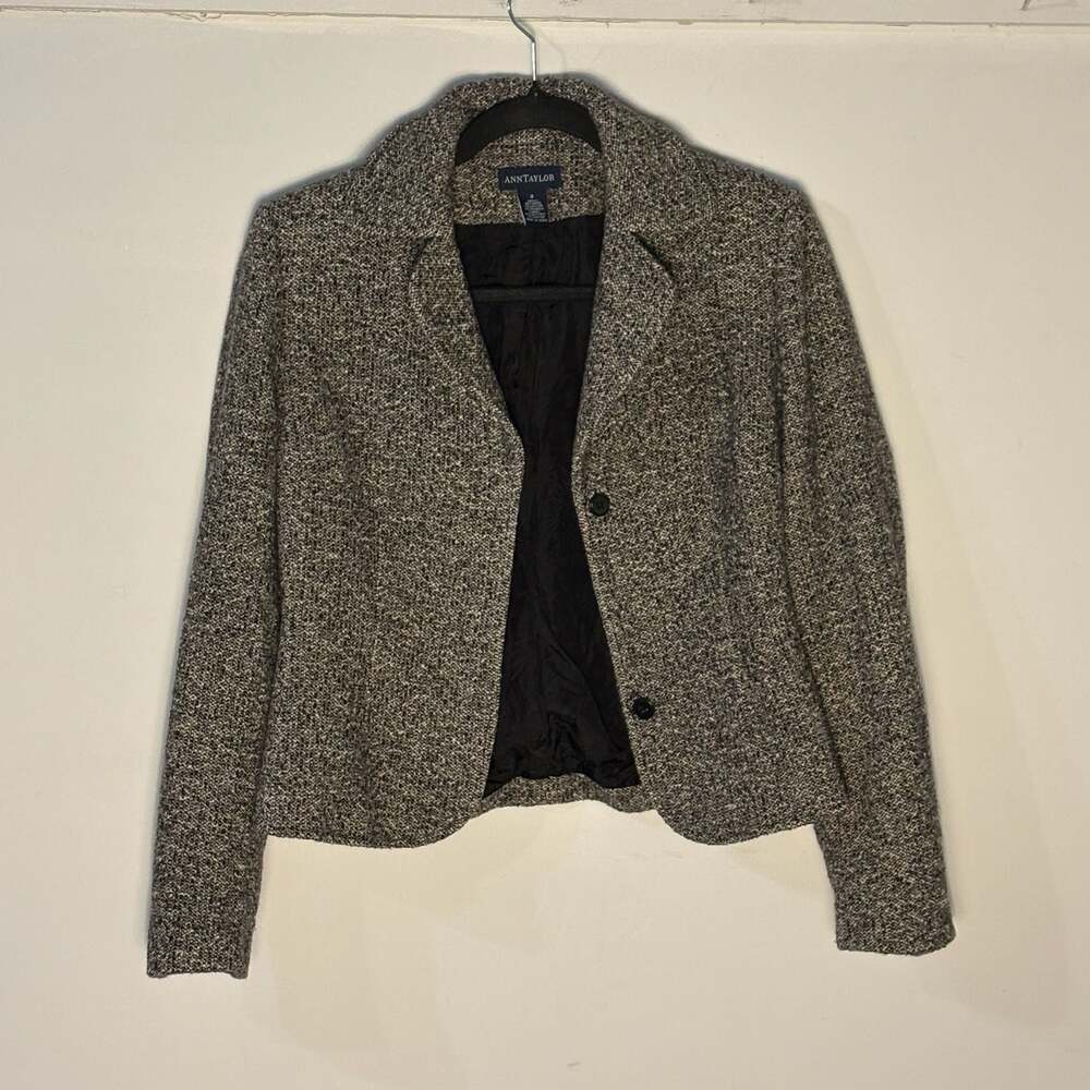 Ann Taylor Women's Wool Blend Tweed Blazer Jacket, Size 4. 008-0009